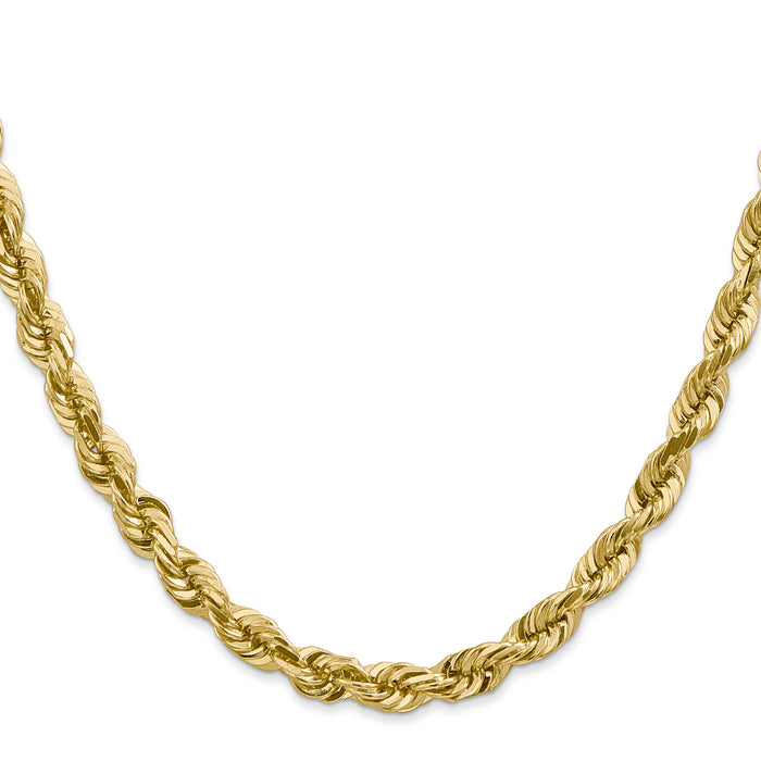 14k 5.5mm D/C Rope with Fancy Lobster Clasp Chain-040L-30