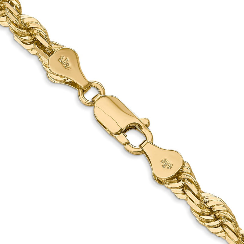 14K 26 inch 5.5mm Diamond-cut Rope with Lobster Clasp Chain-040L-26