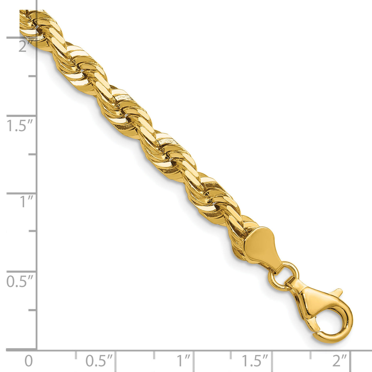 14k 5.5mm D/C Rope with Fancy Lobster Clasp Chain-040L-26