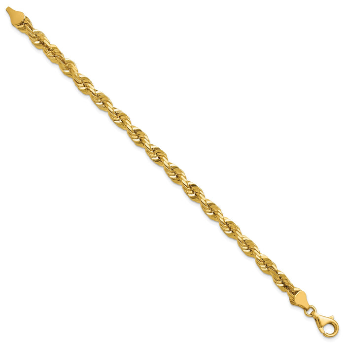 14k 5.5mm D/C Rope with Fancy Lobster Clasp Chain-040L-8