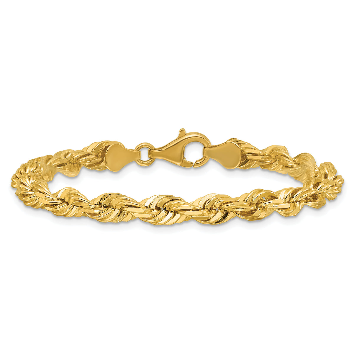 14k 5.5mm D/C Rope with Fancy Lobster Clasp Chain-040L-7