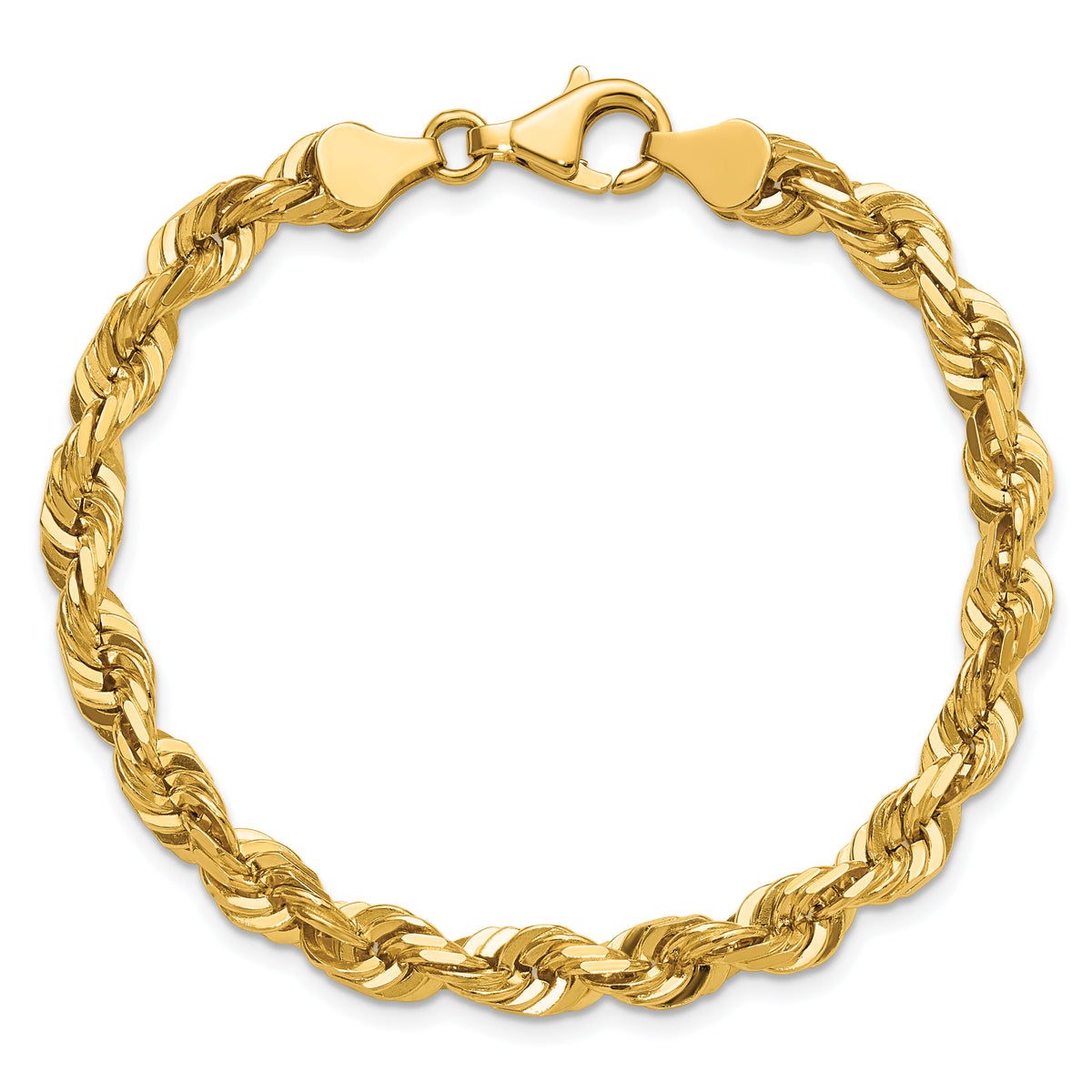 14k 5.5mm D/C Rope with Fancy Lobster Clasp Chain-040L-9