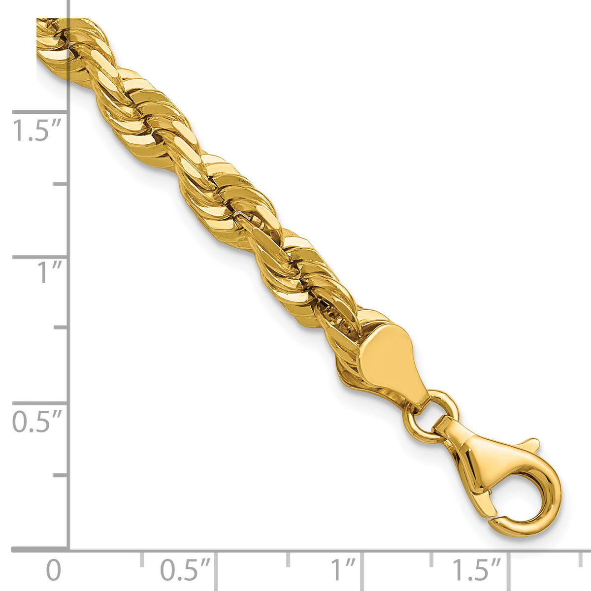 14k 5.5mm D/C Rope with Fancy Lobster Clasp Chain-040L-9