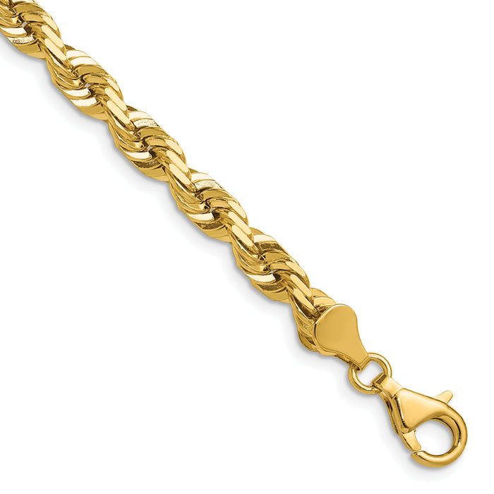 14k 5.5mm D/C Rope with Fancy Lobster Clasp Chain-040L-30