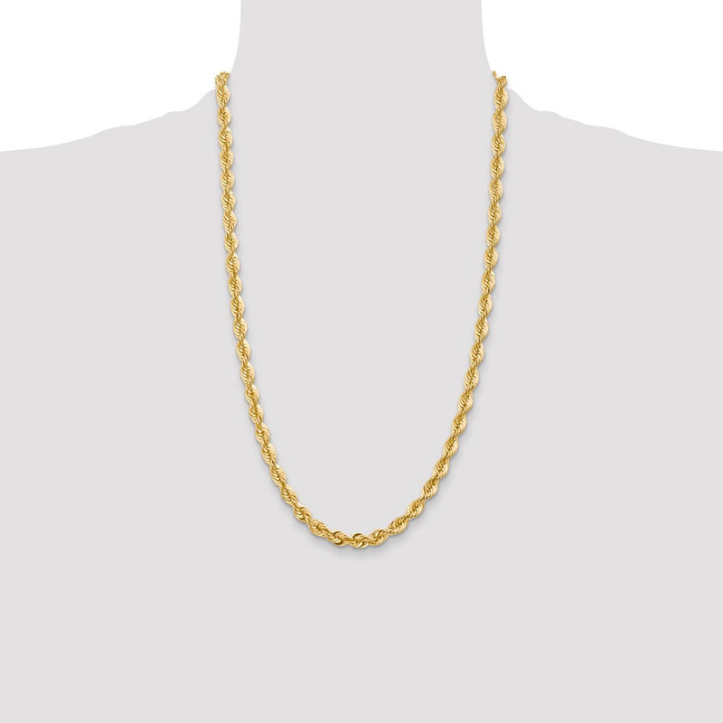 14K 26 inch 6mm Regular Rope with Lobster Clasp Chain-040S-26