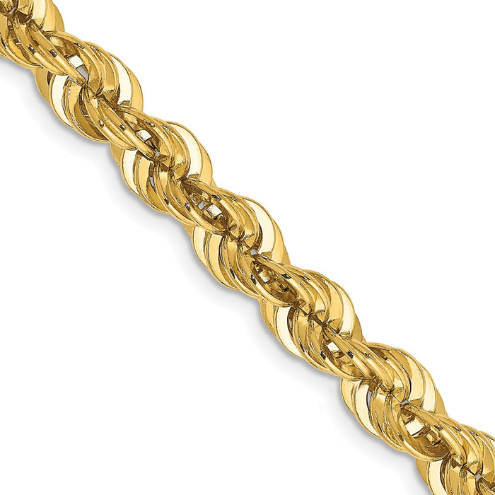 14K 24 inch 6mm Regular Rope with Lobster Clasp Chain-040S-24