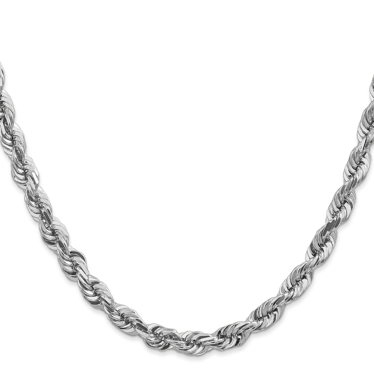 14k White Gold 5.5mm D/C Rope with Lobster Clasp Chain-040W-26