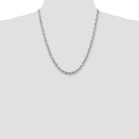 14k White Gold 5.5mm D/C Rope with Lobster Clasp Chain-040W-22