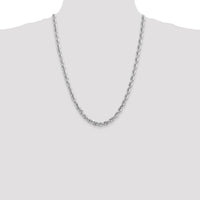 14k White Gold 5.5mm D/C Rope with Lobster Clasp Chain-040W-24