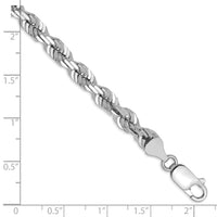 14k White Gold 5.5mm D/C Rope with Lobster Clasp Chain-040W-8