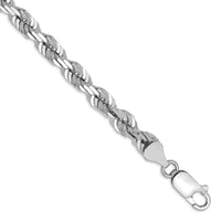 14k White Gold 5.5mm D/C Rope with Lobster Clasp Chain-040W-8