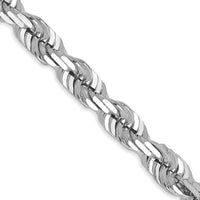 14k White Gold 5.5mm D/C Rope with Lobster Clasp Chain-040W-20