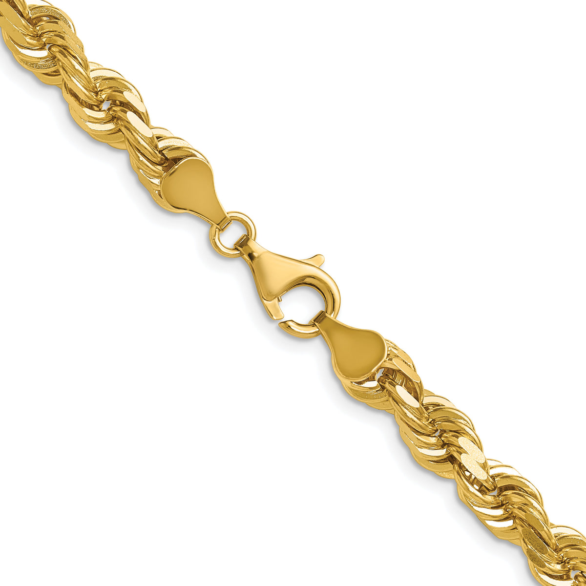 14K 6.5mm  D/C Rope with Fancy Lobster Clasp Chain-045L-22