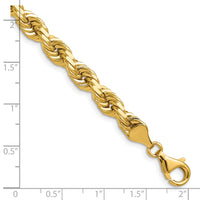 14K 6.5mm  D/C Rope with Fancy Lobster Clasp Chain-045L-26