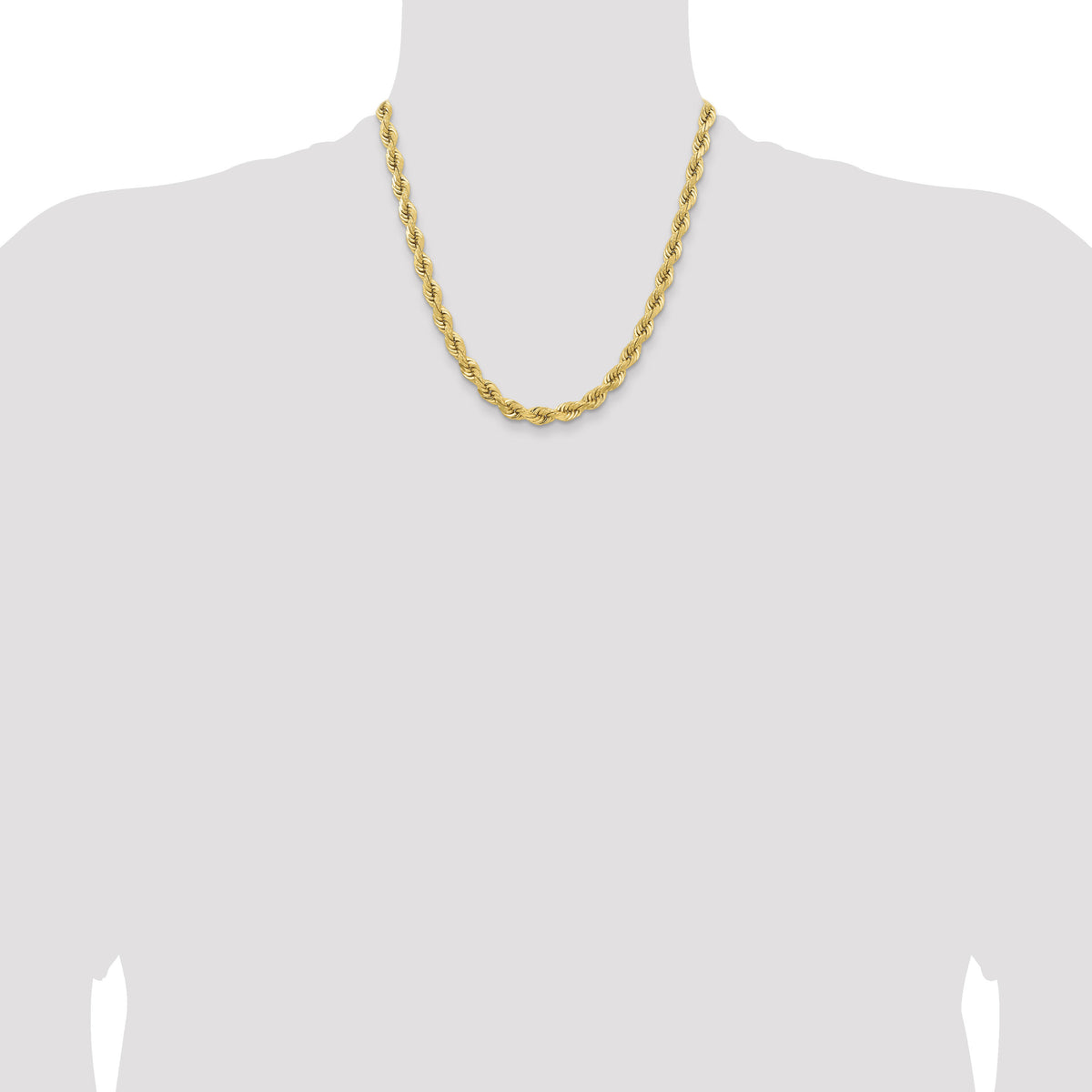 14K 6.5mm  D/C Rope with Fancy Lobster Clasp Chain-045L-20