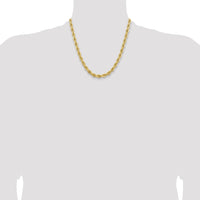 14K 6.5mm  D/C Rope with Fancy Lobster Clasp Chain-045L-20