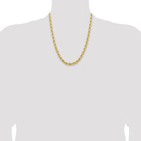 14K 6.5mm  D/C Rope with Fancy Lobster Clasp Chain-045L-22