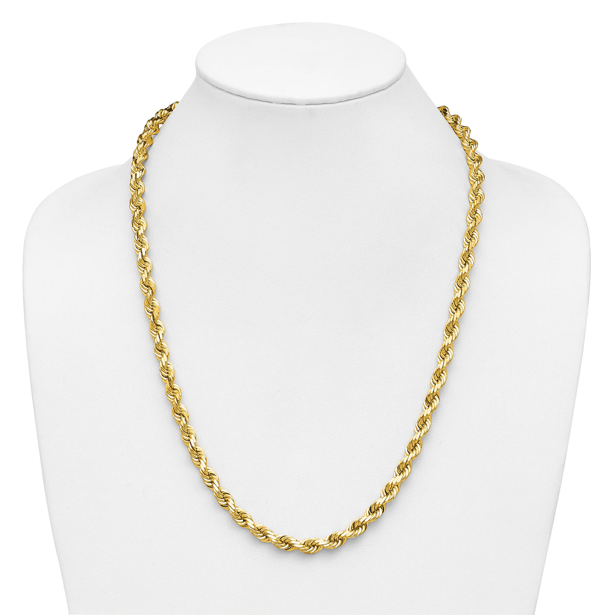 14K 6.5mm  D/C Rope with Fancy Lobster Clasp Chain-045L-24