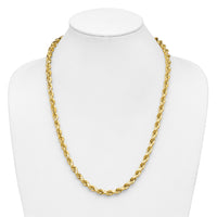14K 6.5mm  D/C Rope with Fancy Lobster Clasp Chain-045L-24