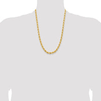 14K 24 inch 6.5mm Diamond-cut Rope with Fancy Lobster Clasp Chain-045L-24