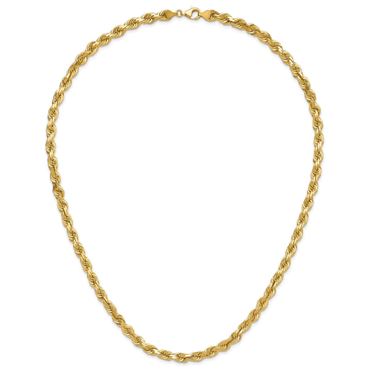 14K 6.5mm  D/C Rope with Fancy Lobster Clasp Chain-045L-24