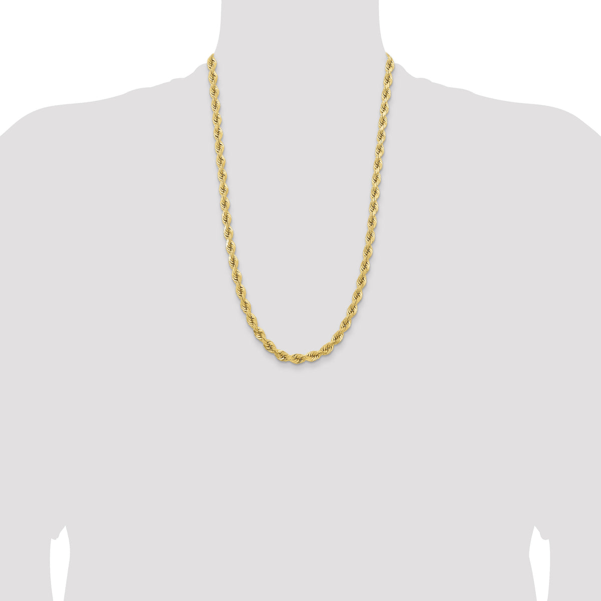 14K 6.5mm  D/C Rope with Fancy Lobster Clasp Chain-045L-26