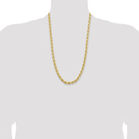14K 6.5mm  D/C Rope with Fancy Lobster Clasp Chain-045L-26