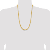 14K 26 inch 6.5mm Diamond-cut Rope with Fancy Lobster Clasp Chain-045L-26