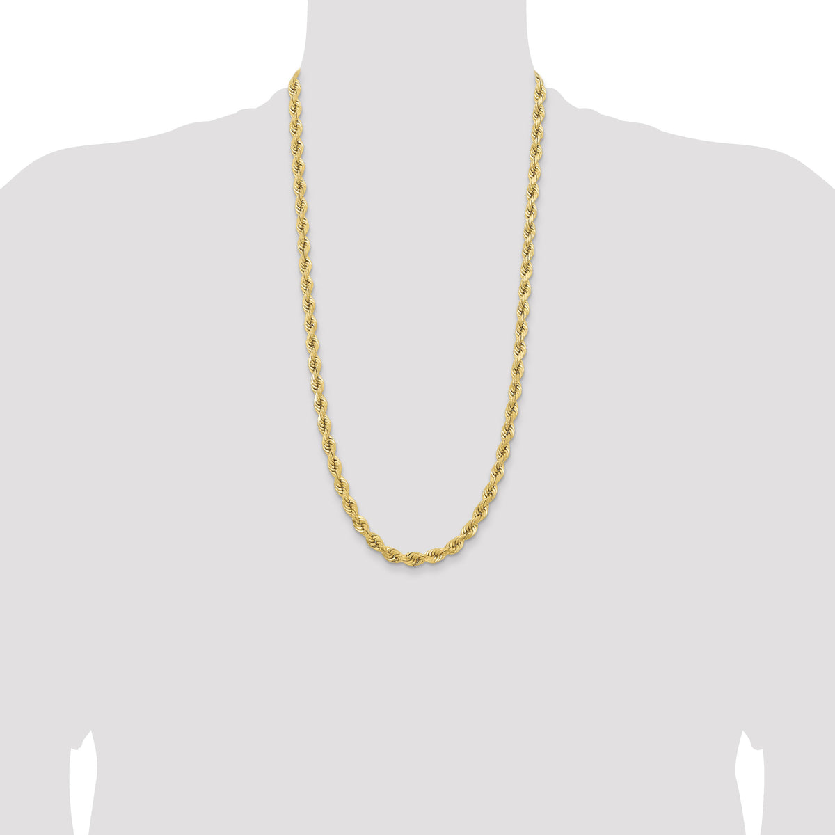 14K 6.5mm  D/C Rope with Fancy Lobster Clasp Chain-045L-28
