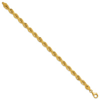 14K 6.5mm  D/C Rope with Fancy Lobster Clasp Chain-045L-8