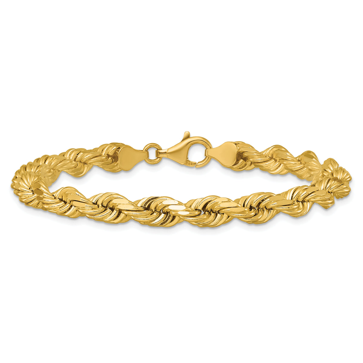14K 6.5mm  D/C Rope with Fancy Lobster Clasp Chain-045L-9