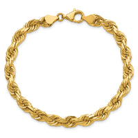14K 6.5mm  D/C Rope with Fancy Lobster Clasp Chain-045L-8
