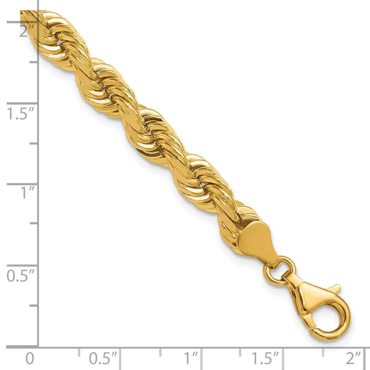 14K 6.5mm  D/C Rope with Fancy Lobster Clasp Chain-045L-8