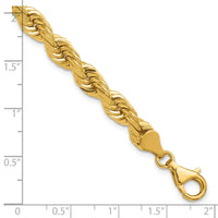 14K 6.5mm  D/C Rope with Fancy Lobster Clasp Chain-045L-9