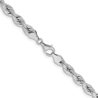 14k WG 6.5mm  D/C Rope with Fancy Lobster Clasp Chain-045W-24