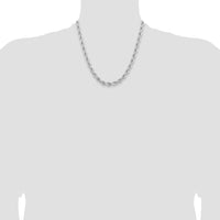 14k WG 6.5mm  D/C Rope with Fancy Lobster Clasp Chain-045W-20