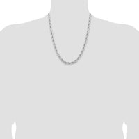 14k WG 6.5mm  D/C Rope with Fancy Lobster Clasp Chain-045W-22