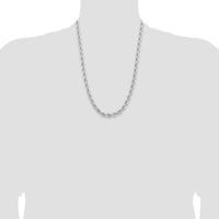 14k WG 6.5mm  D/C Rope with Fancy Lobster Clasp Chain-045W-24