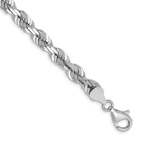 14k WG 6.5mm  D/C Rope with Fancy Lobster Clasp Chain-045W-8