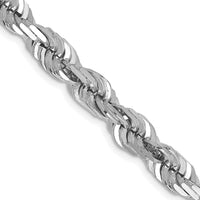 14k WG 6.5mm  D/C Rope with Fancy Lobster Clasp Chain-045W-20