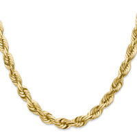 14K 7mm  D/C Rope with Fancy Lobster Clasp Chain-050-20