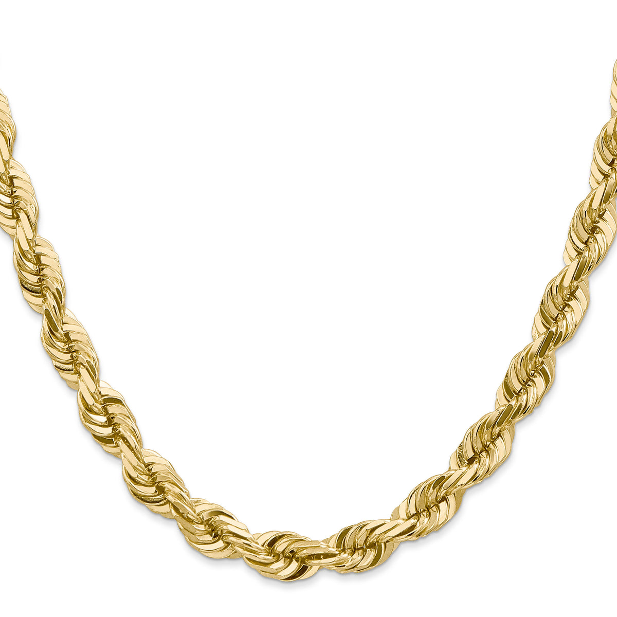 14K 7mm  D/C Rope with Fancy Lobster Clasp Chain-050-26