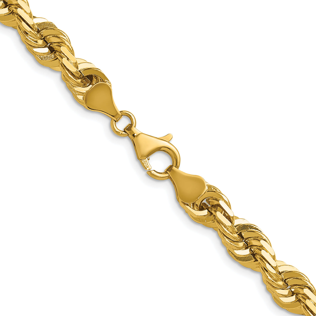 14K 7mm  D/C Rope with Fancy Lobster Clasp Chain-050-24