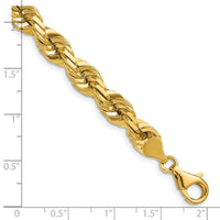 14K 7mm  D/C Rope with Fancy Lobster Clasp Chain-050-22