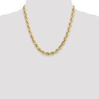 14K 7mm  D/C Rope with Fancy Lobster Clasp Chain-050-20