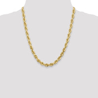 14K 7mm  D/C Rope with Fancy Lobster Clasp Chain-050-22