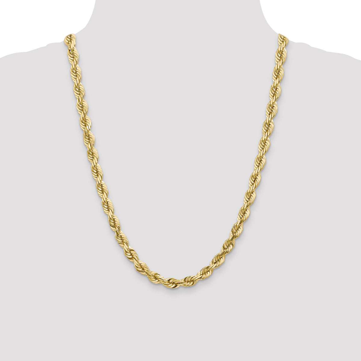 14K 7mm  D/C Rope with Fancy Lobster Clasp Chain-050-24