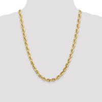 14K 7mm  D/C Rope with Fancy Lobster Clasp Chain-050-24