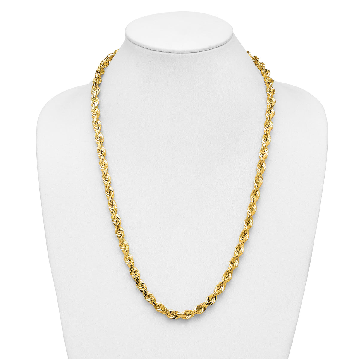 14K 7mm  D/C Rope with Fancy Lobster Clasp Chain-050-26
