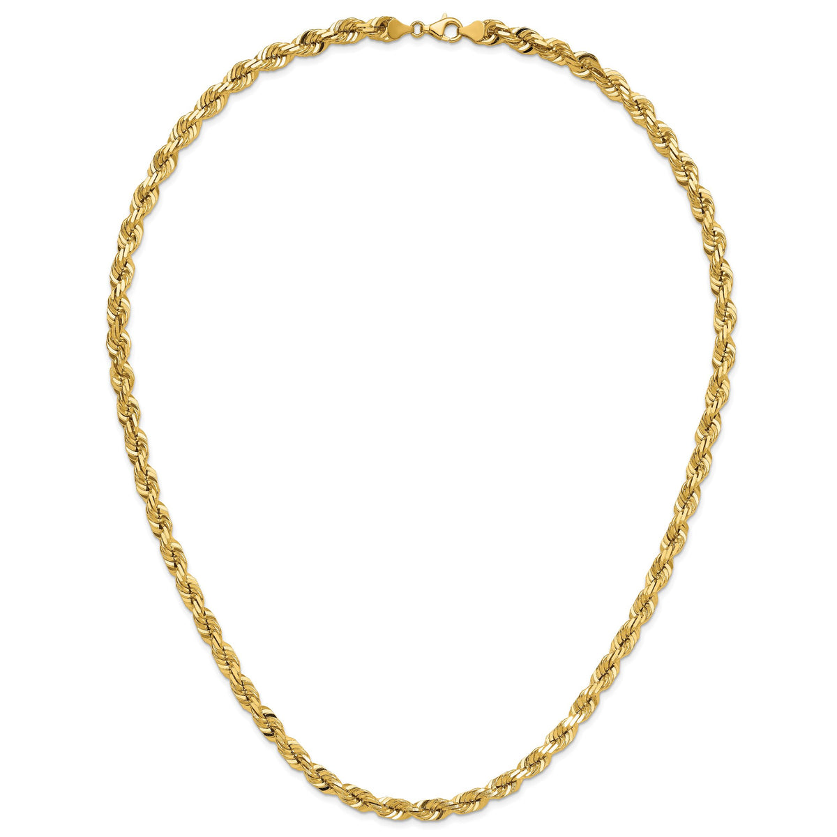 14K 7mm  D/C Rope with Fancy Lobster Clasp Chain-050-26